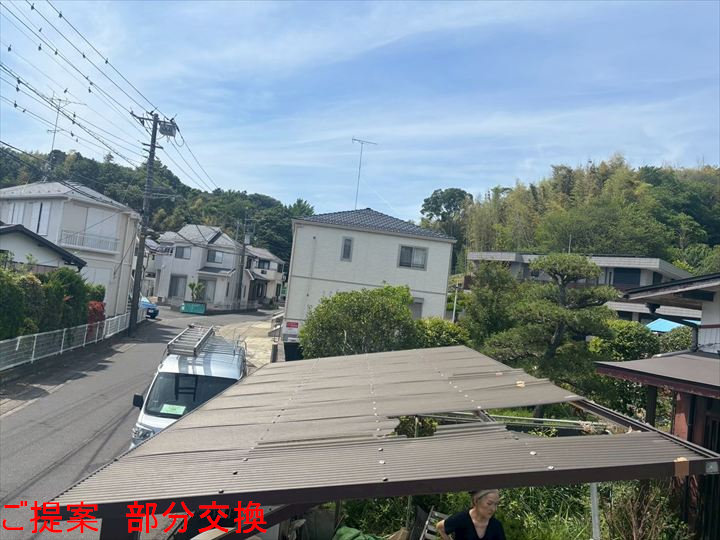 劣化した屋根面の確認